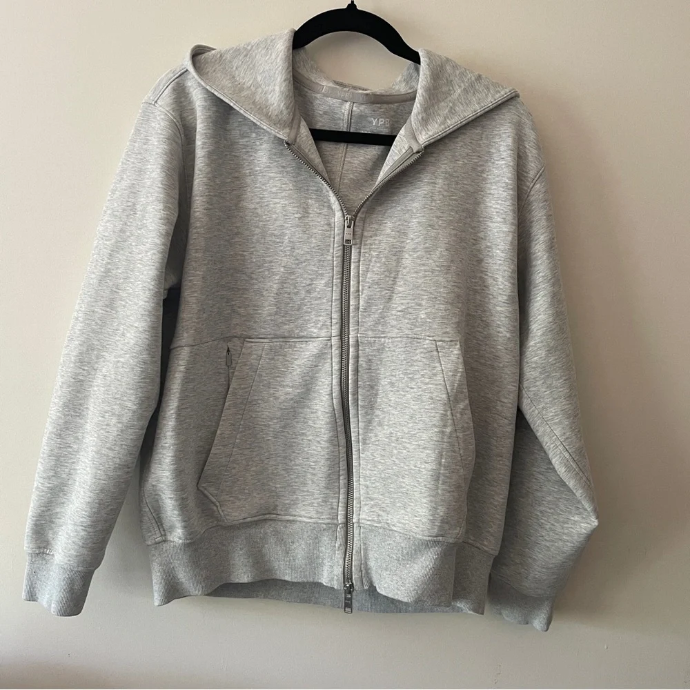 Abercrombie & Fitch YPB neoKNIT MAX Full-Zip Hoodie gray men’s unisex sz Small - Picture 7 of 13